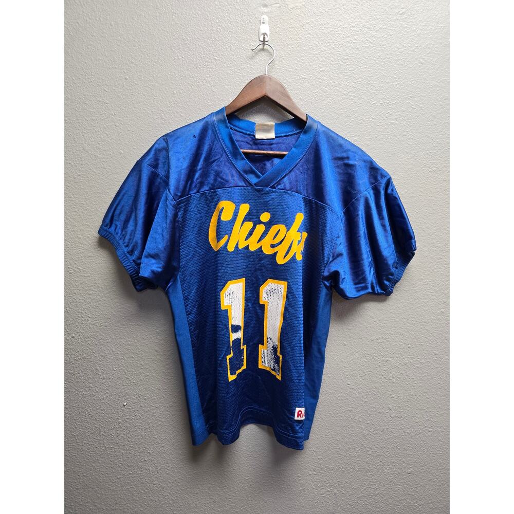 Vintage Riddell Football Jersey Chiefs Jersey Lopez #11 Blue Yellow Small